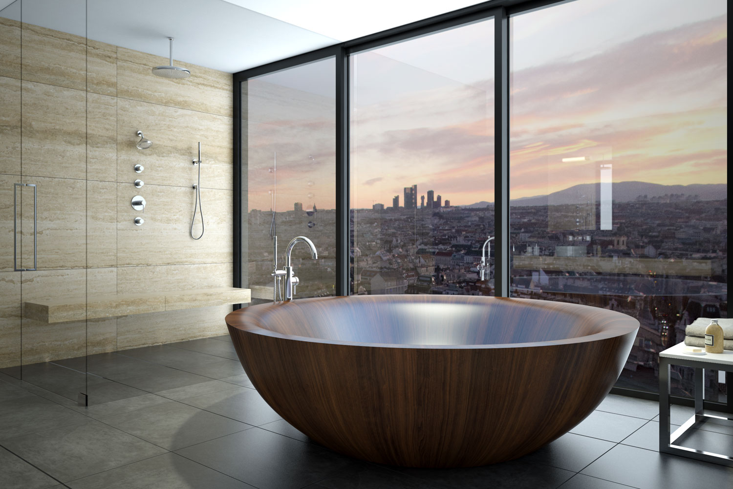 Wooden bathtubs with wihrlpool by aLEGNA