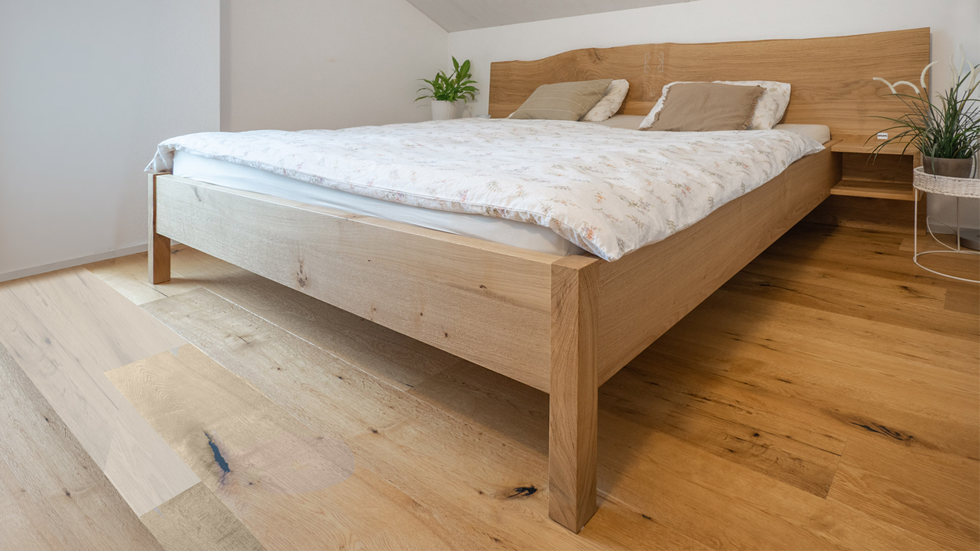 Solid wood bed by Fanger Design, Swiss Made