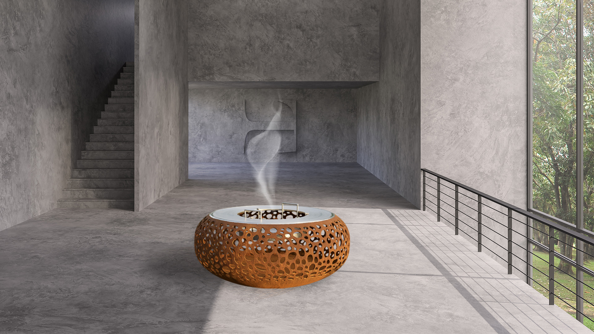 Grillschale als Feuerkorb in exklusivem Schweizer Design für Barbecue